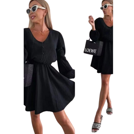 Robe courte à manches longues