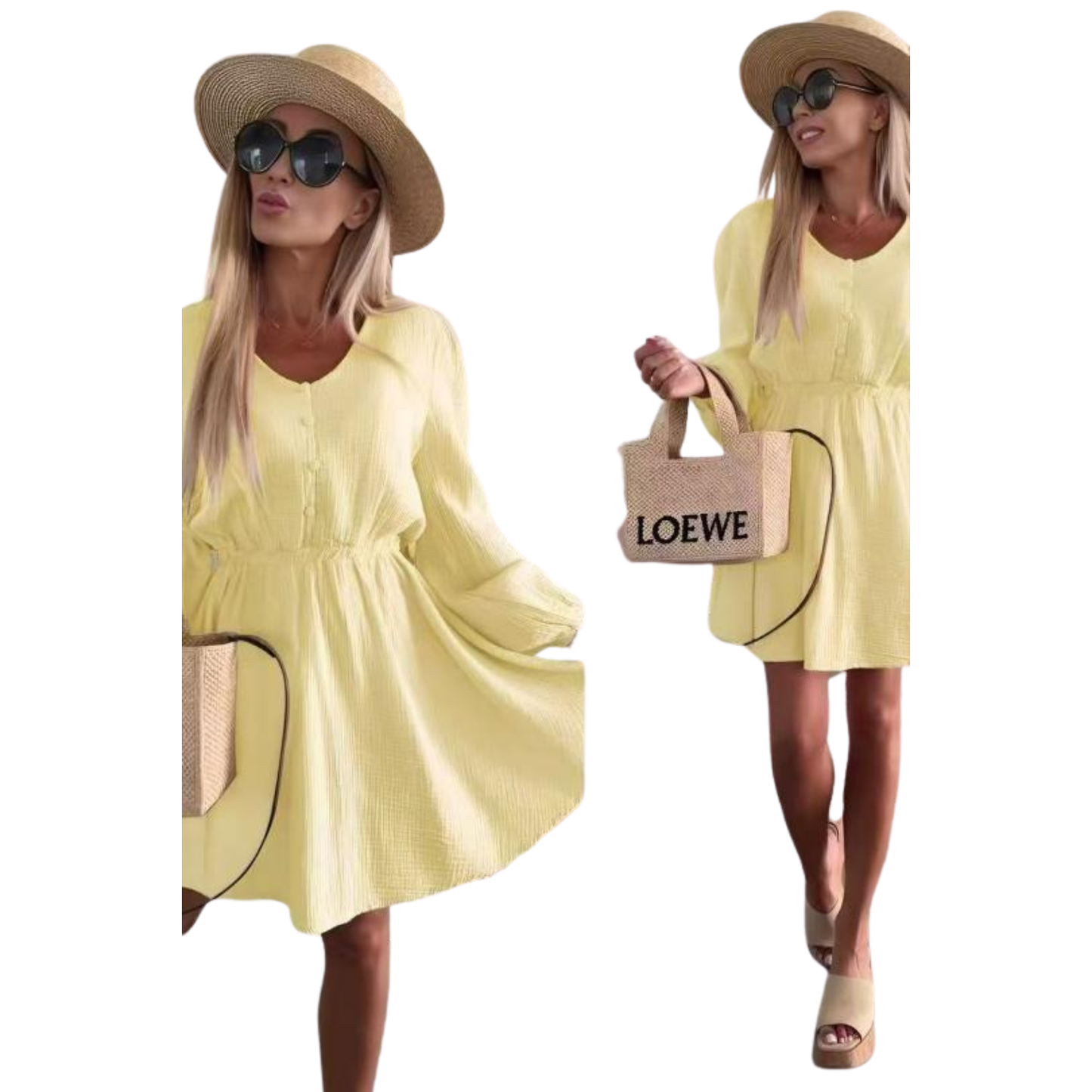 Robe courte à manches longues