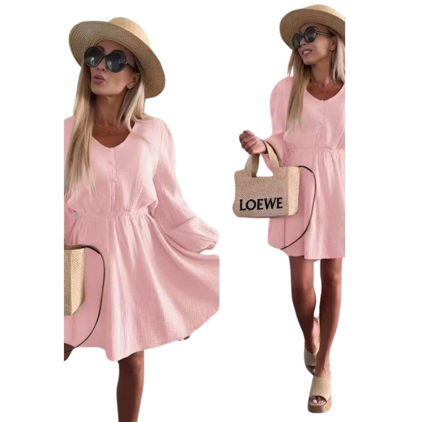 Robe courte à manches longues