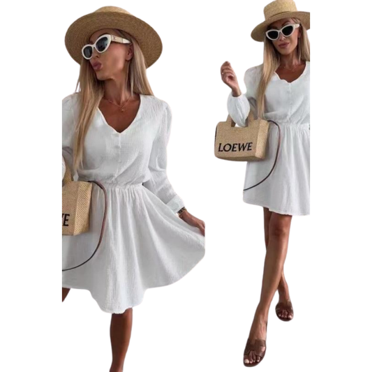 Robe courte à manches longues